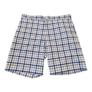 Nike Golf Dri-Fit Men's Golf Shorts Sz 40 Flat Front Plaid‎ Active Stretch Chino